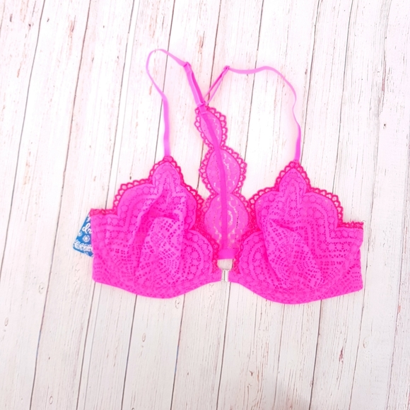 Free People Slow Dance Underwire Bra Neon Pink NWT - Picture 4 of 6
